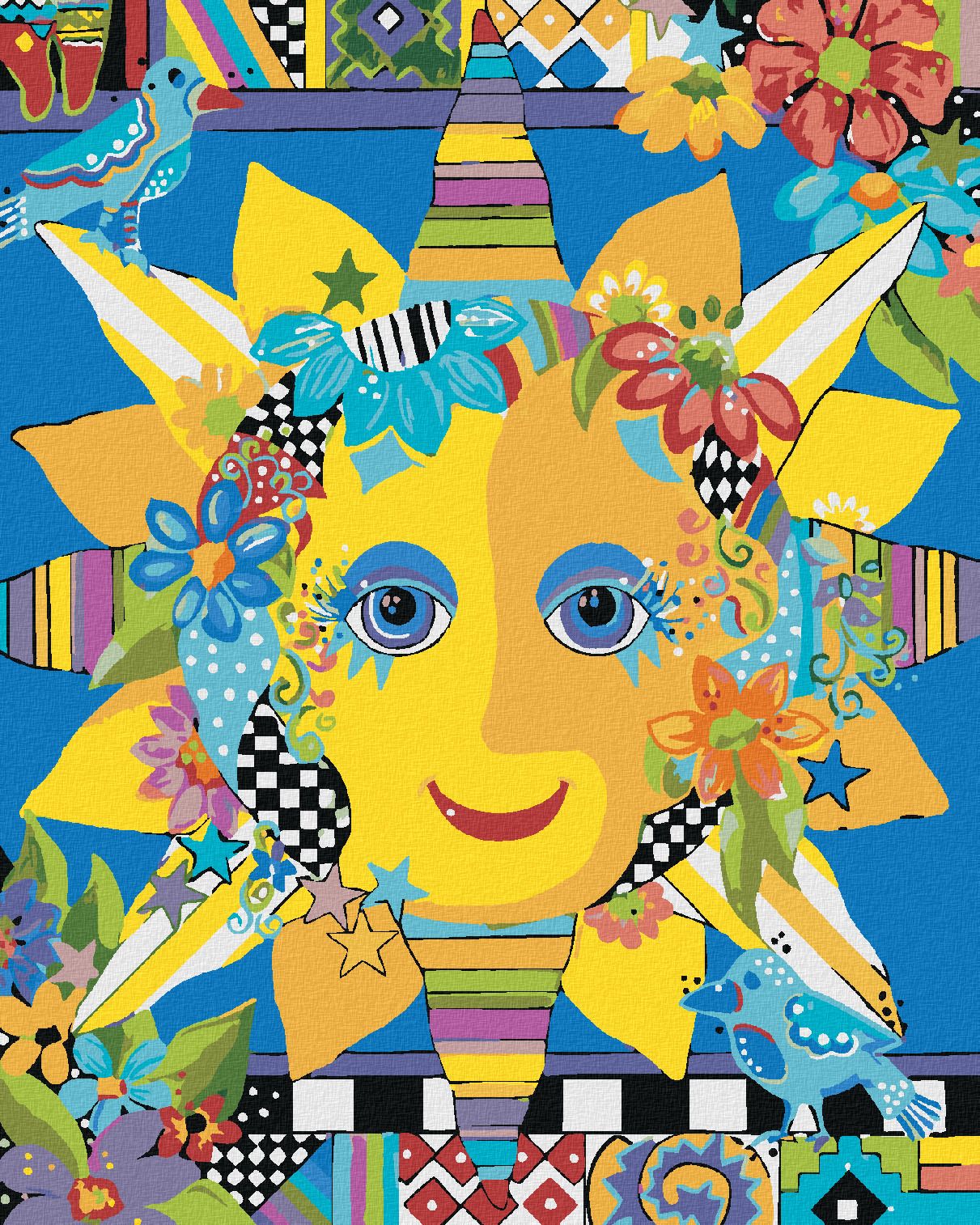 zuty Malování podle čísel - SLUNCE 3 (JONNA JAMES) - Rozměr: 40x50 cm, Rámování: Varianta: vypnuté plátno na rám - obrázek 1