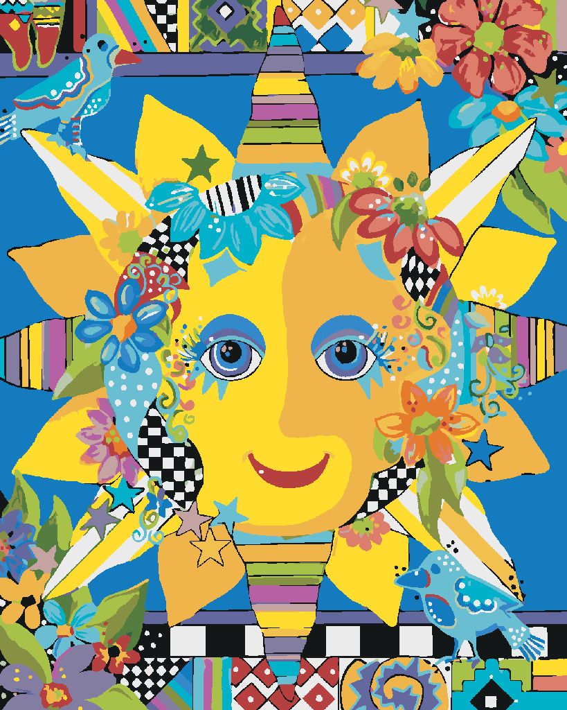 zuty Malování podle čísel - SLUNCE 3 (JONNA JAMES) - Rozměr: 40x50 cm, Rámování: Varianta: vypnuté plátno na rám - obrázek 4