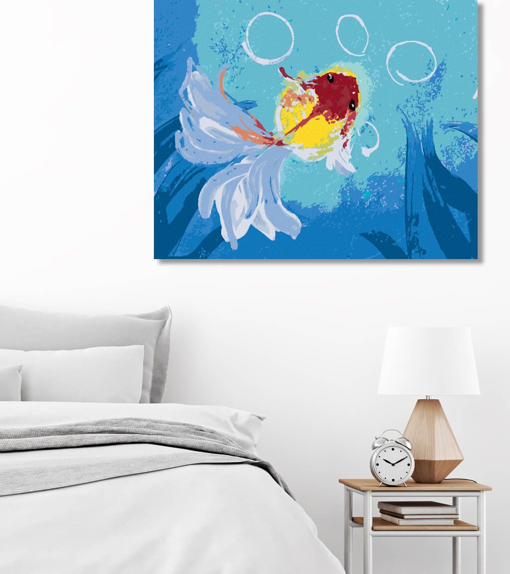 zuty Malování podle čísel - ZLATÁ RYBKA V MOŘI - Rozměr: 40x50 cm, Rámování: Varianta: bez rámu a bez vypnutí plátna - obrázek 9