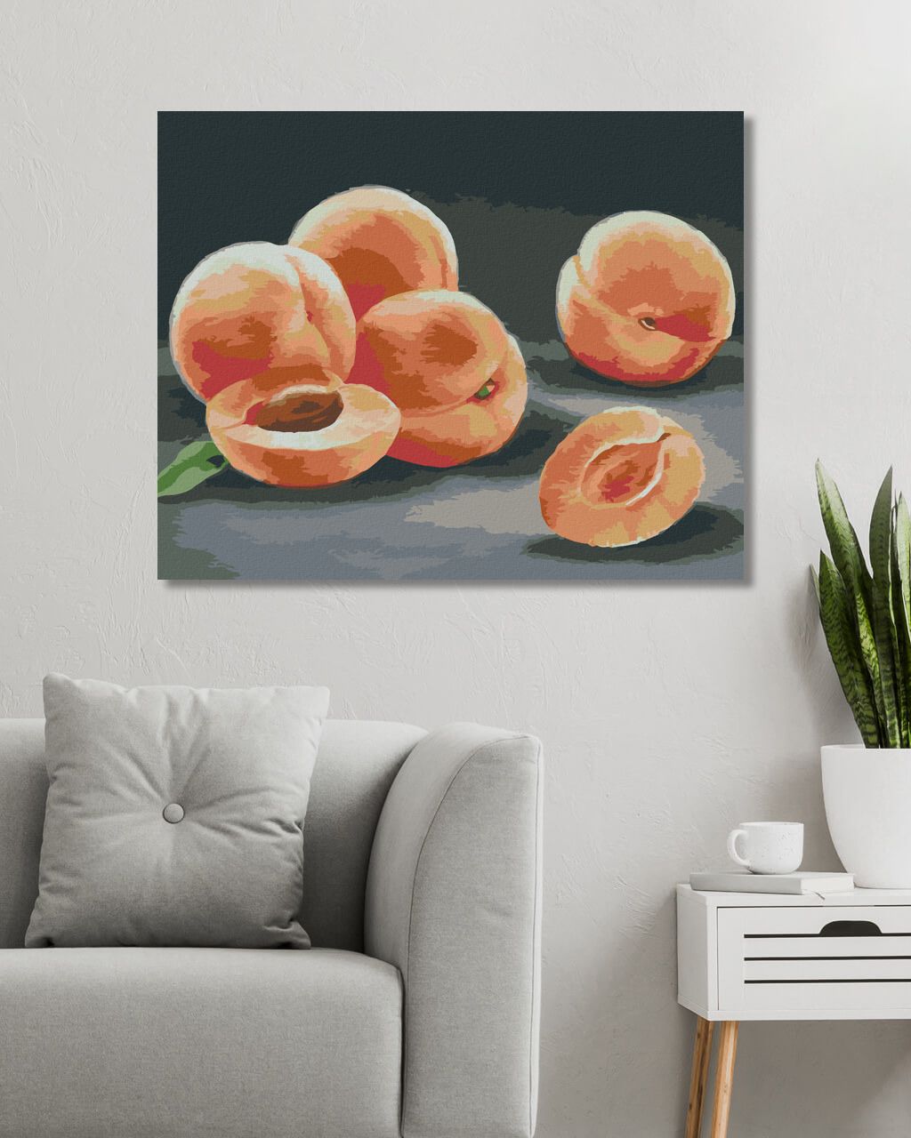zuty Malování podle čísel - MERUŇKY (MYROSLAVA VOLOSCHUK) - Rozměr: 40x50 cm, Rámování: Varianta: vypnuté plátno na rám - obrázek 4