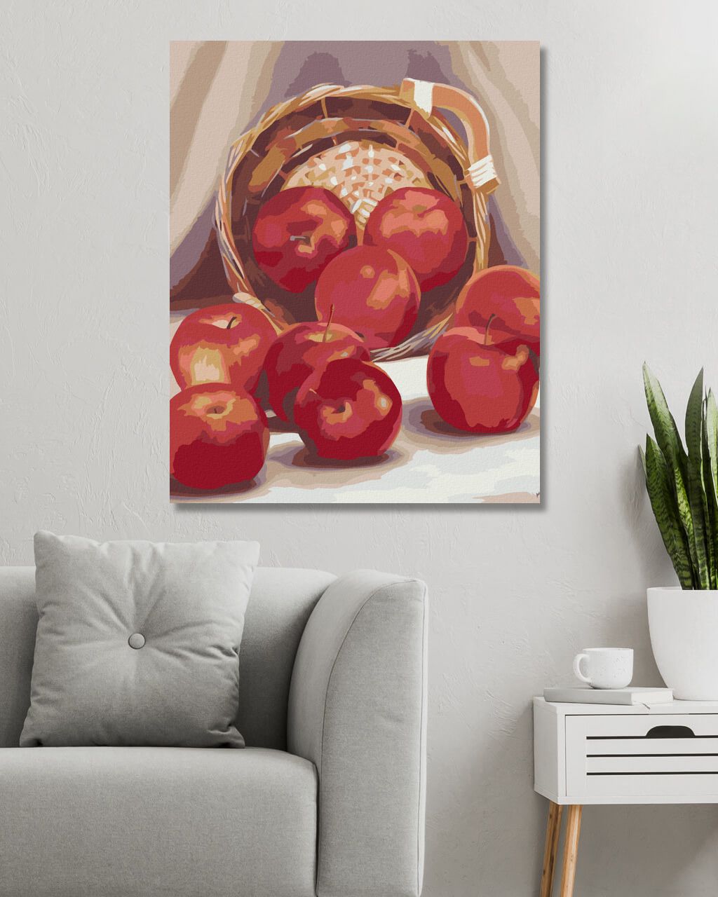 zuty Malování podle čísel - KOŠÍK JABLEK (MYROSLAVA VOLOSCHUK) - Rozměr: 40x50 cm, Rámování: Varianta: vypnuté plátno na rám - obrázek 9