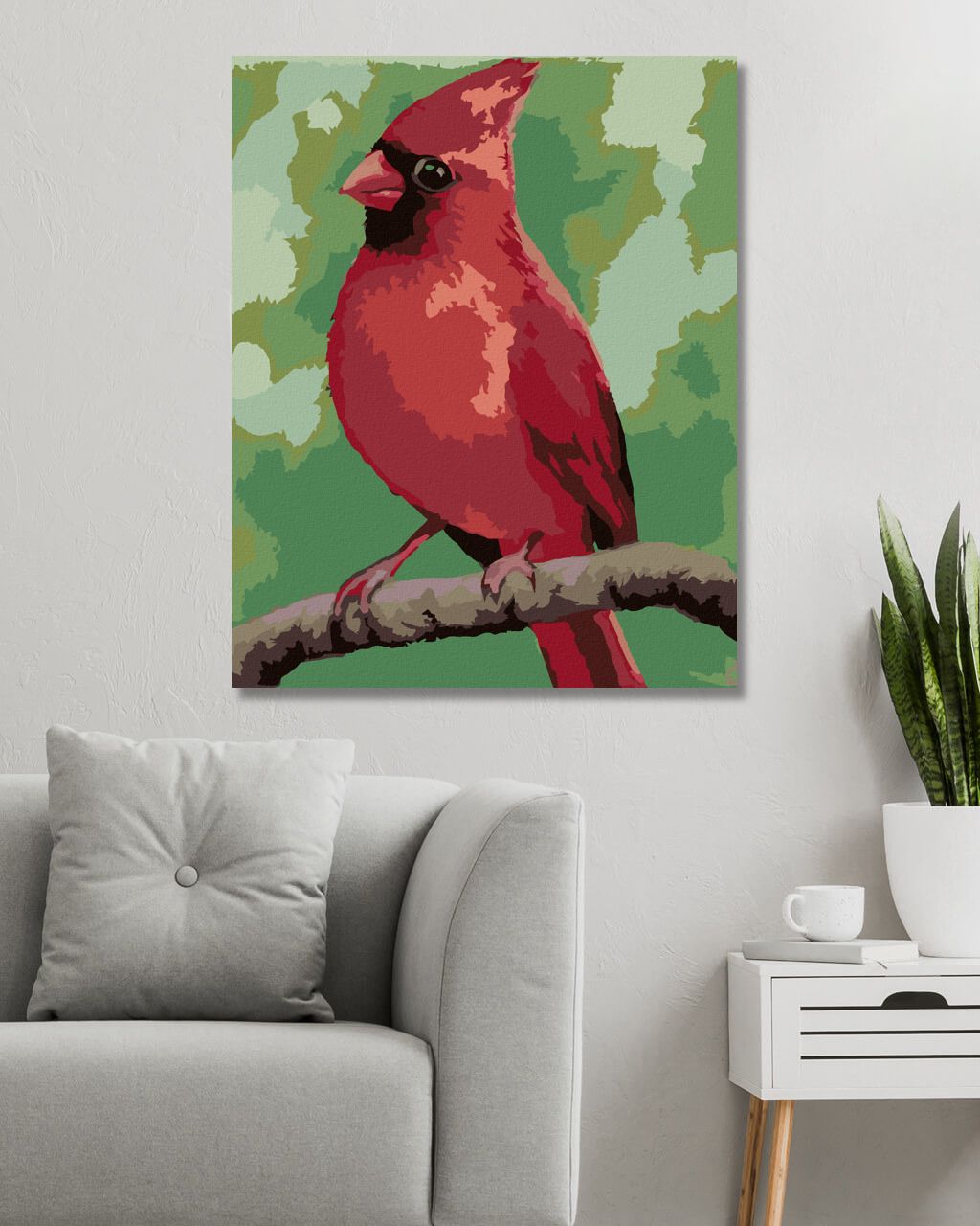 zuty Malování podle čísel - ČERVENÝ PTÁČEK (MYROSLAVA VOLOSCHUK) - Rozměr: 40x50 cm, Rámování: Varianta: vypnuté plátno na rám - obrázek 5