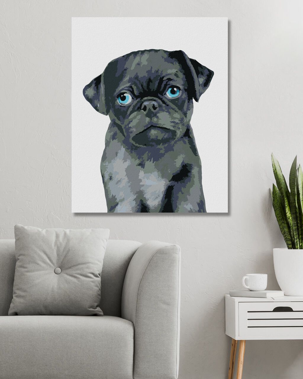 zuty Malování podle čísel - MOPSÍK (MYROSLAVA VOLOSCHUK) - Rozměr: 40x50 cm, Rámování: Varianta: vypnuté plátno na rám - obrázek 7