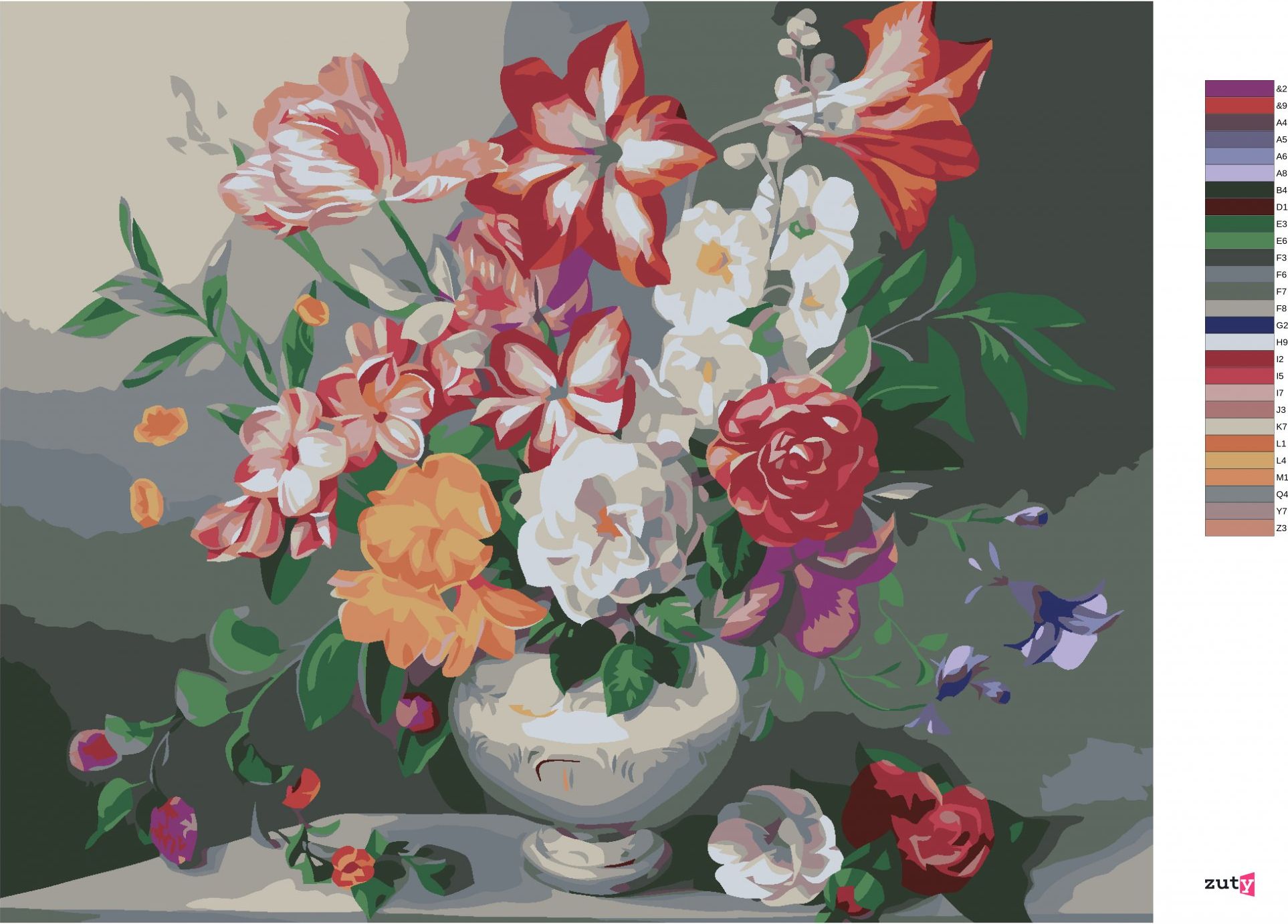 zuty Malování podle čísel - BAREVNÁ KYTICE (MYROSLAVA VOLOSCHUK) - Rozměr: 40x50 cm, Rámování: Varianta: bez rámu a bez vypnutí plátna - obrázek 9