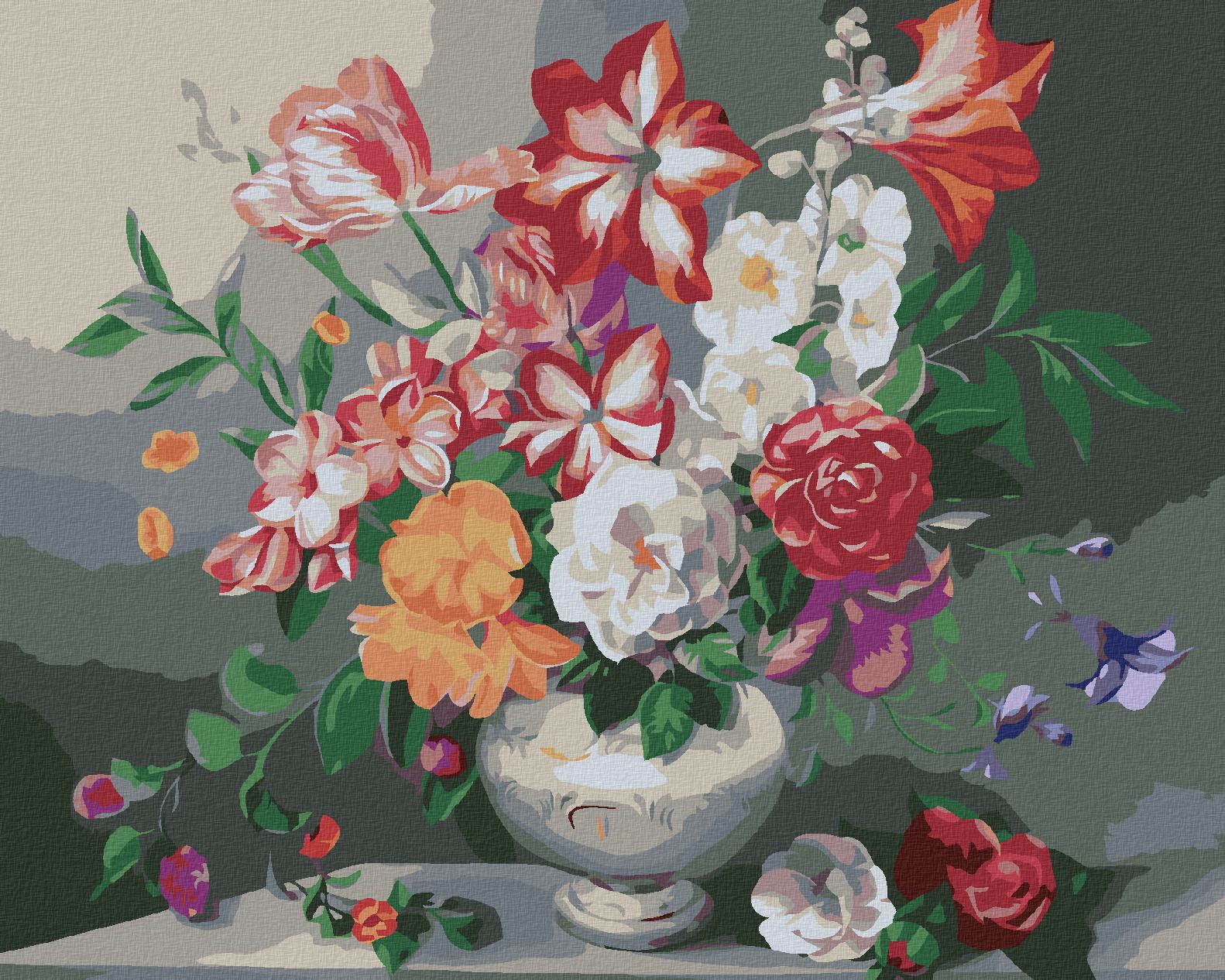 zuty Malování podle čísel - BAREVNÁ KYTICE (MYROSLAVA VOLOSCHUK) - Rozměr: 40x50 cm, Rámování: Varianta: vypnuté plátno na rám - obrázek 1