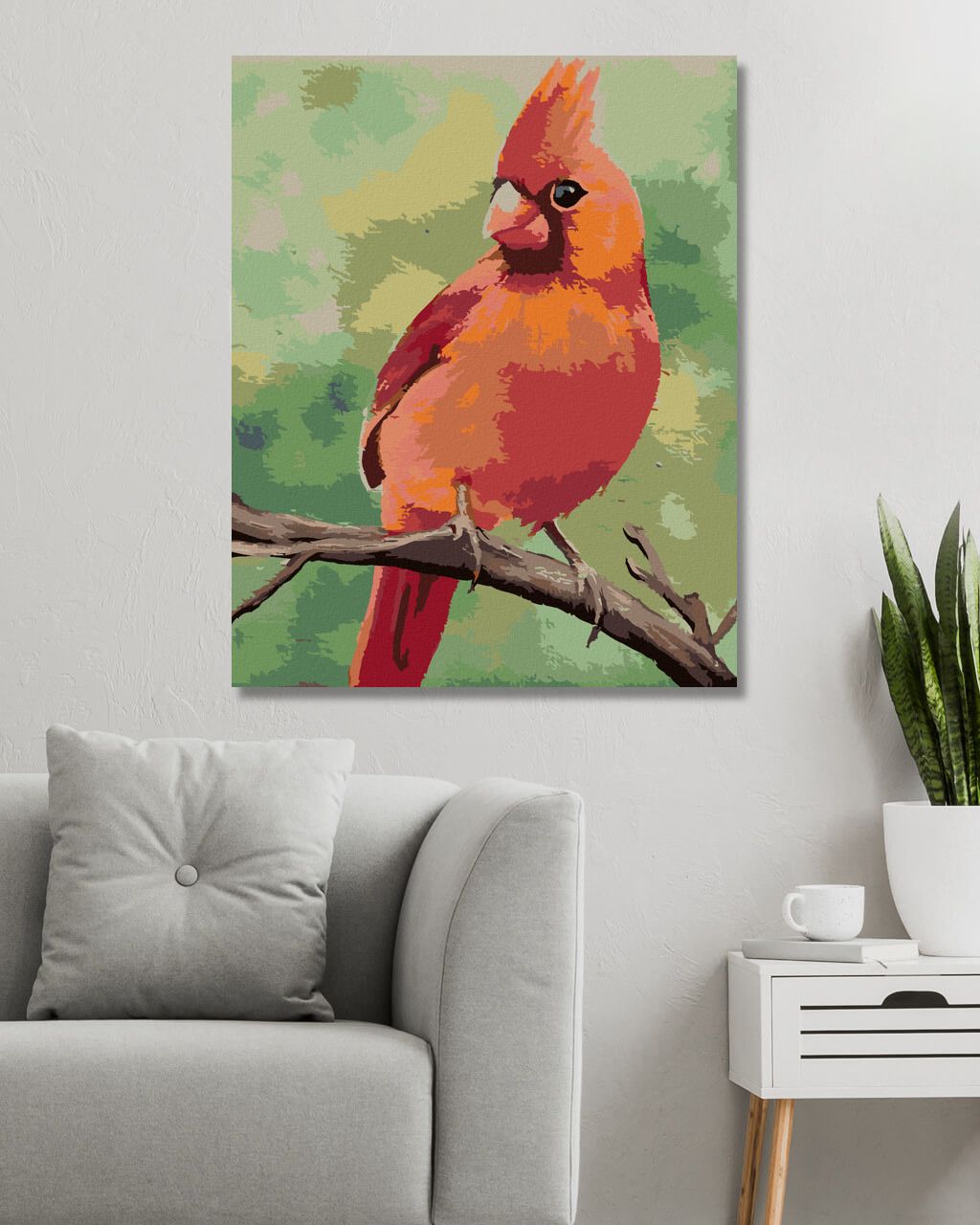 zuty Malování podle čísel - ČERVENÝ PTÁČEK 2 (MYROSLAVA VOLOSCHUK) - Rozměr: 40x50 cm, Rámování: Varianta: vypnuté plátno na rám - obrázek 10