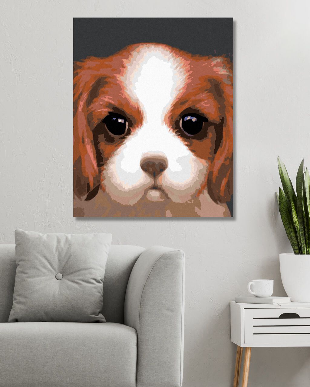 zuty Malování podle čísel - PES - KAVALÍR KING CHARLES ŠPANĚL (MYROSLAVA VOLOSCHUK) - Rozměr: 40x50 cm, Rámování: Varianta: bez rámu a bez vypnutí plátna - obrázek 7