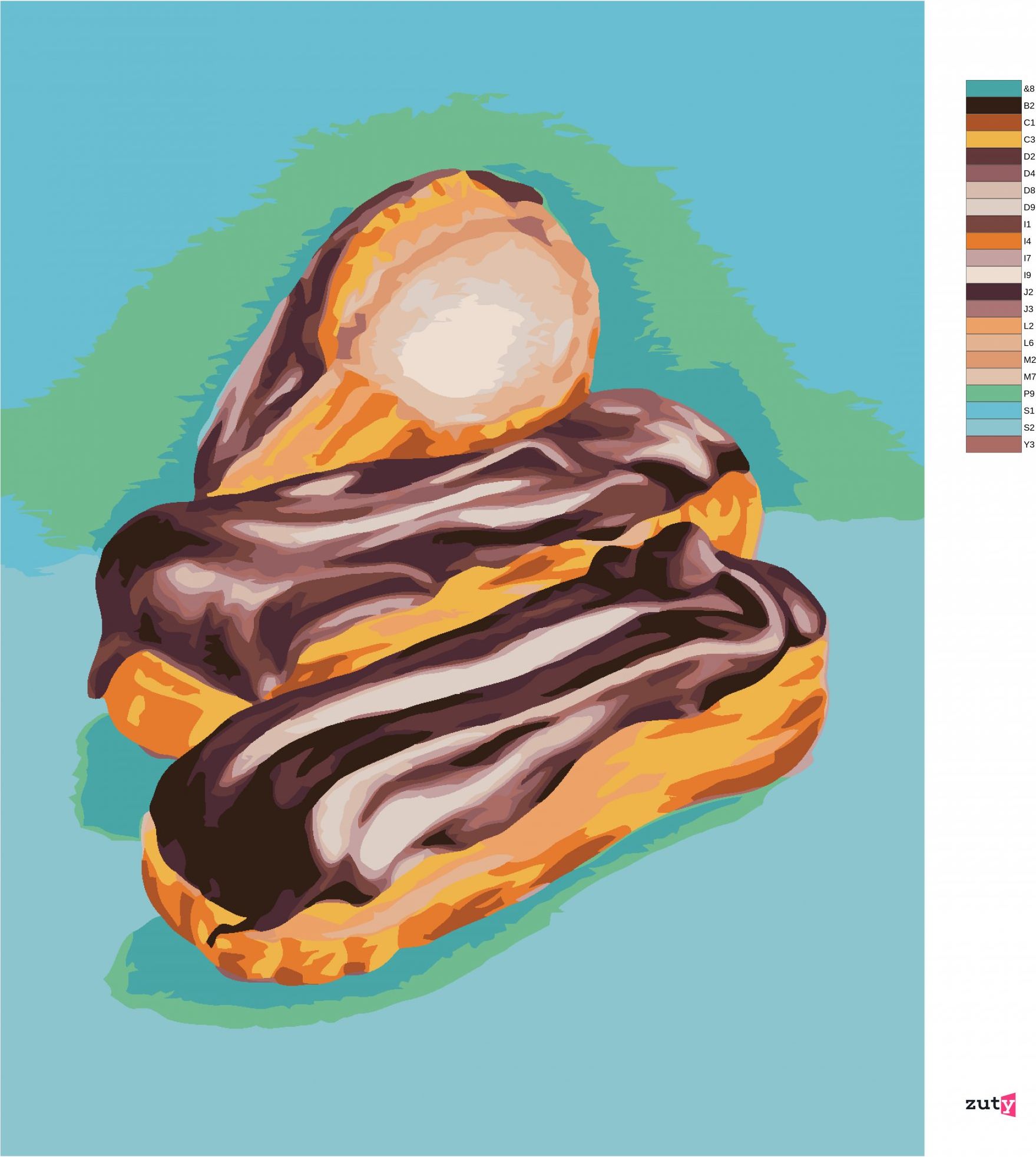 zuty Malování podle čísel - ČOKOLÁDOVÉ TYČINKY (MYROSLAVA VOLOSCHUK) - Rozměr: 40x50 cm, Rámování: Varianta: vypnuté plátno na rám - obrázek 7