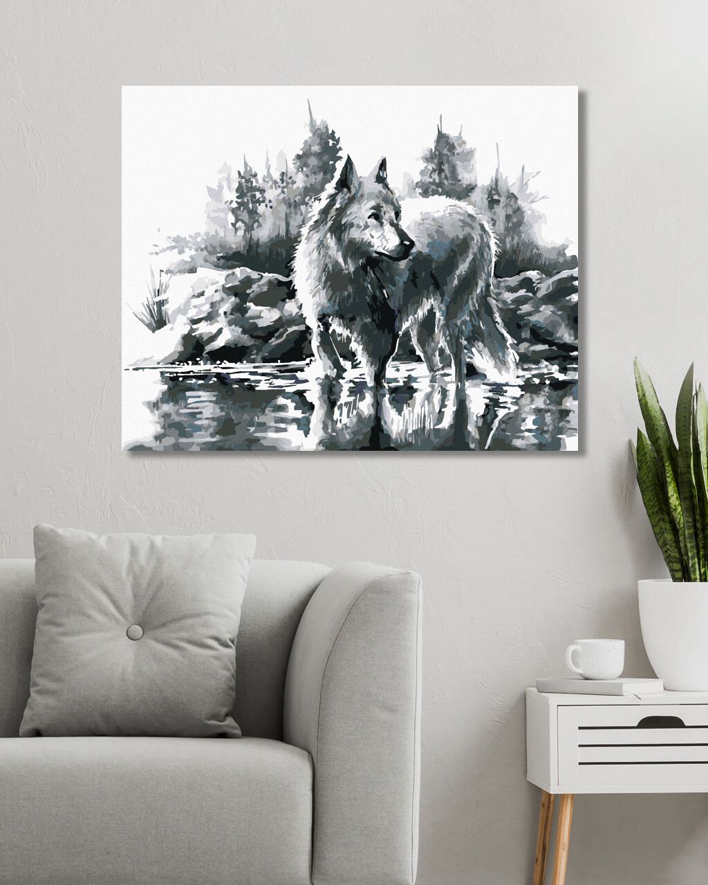 zuty Malování podle čísel - BÍLÝ VLK - Rozměr: 40x50 cm, Rámování: Varianta: bez rámu a bez vypnutí plátna - obrázek 4
