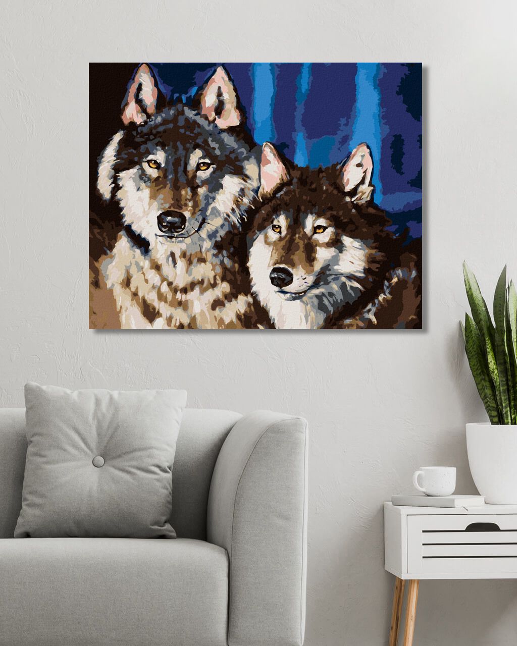zuty Malování podle čísel - PÁR VLKŮ - Rozměr: 40x50 cm, Rámování: Varianta: bez rámu a bez vypnutí plátna - obrázek 10