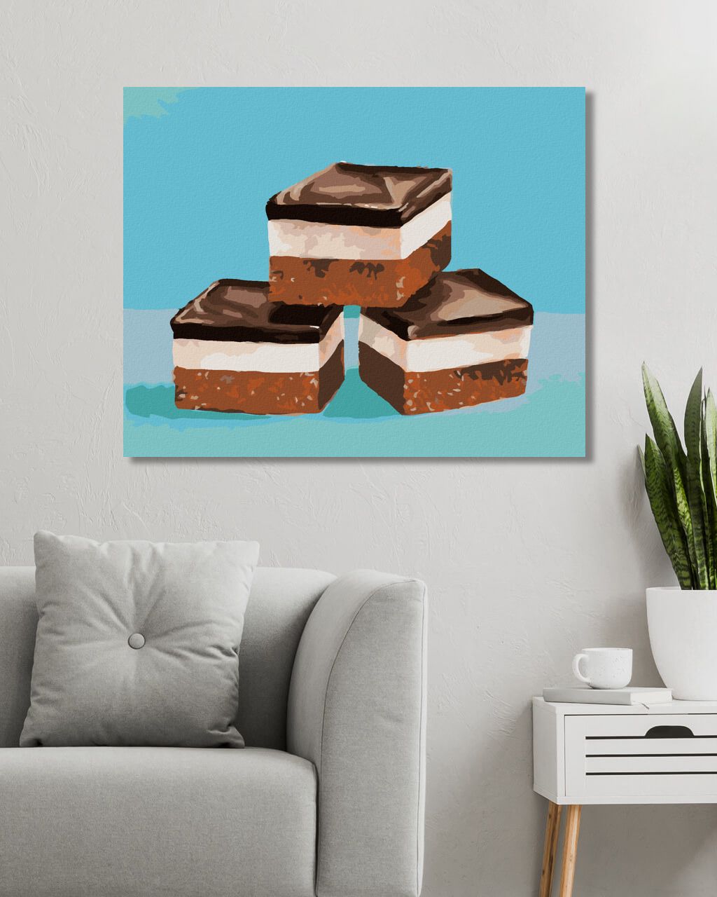 zuty Malování podle čísel - ČOKOLÁDOVÉ KOSTKY (MYROSLAVA VOLOSCHUK) - Rozměr: 40x50 cm, Rámování: Varianta: vypnuté plátno na rám - obrázek 2