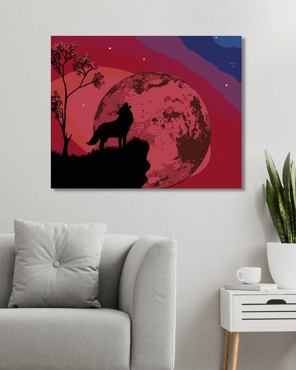 zuty Malování podle čísel - VYTÍ VLKA NA ÚTESU - Rozměr: 40x50 cm, Rámování: Varianta: bez rámu a bez vypnutí plátna - obrázek 4