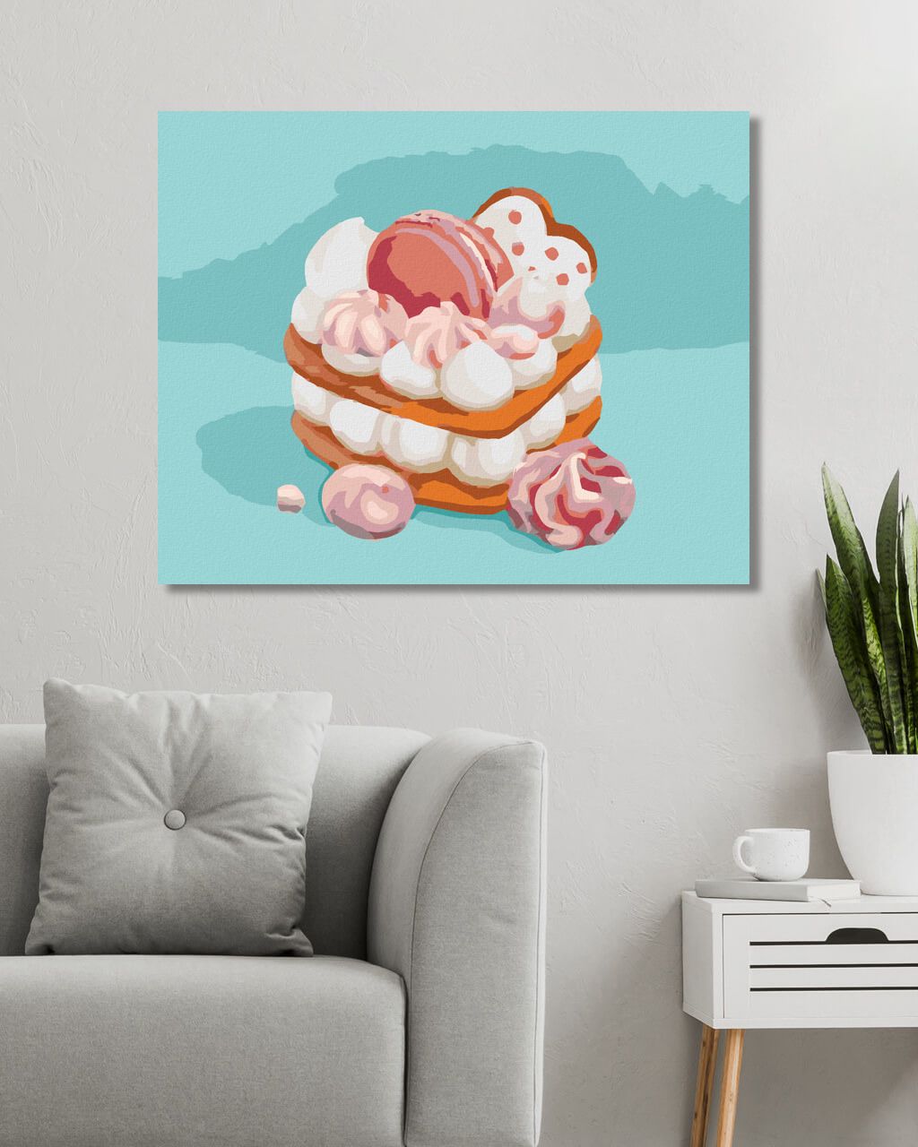 zuty Malování podle čísel - ZÁKUSEK S MARSHMALLOW (MYROSLAVA VOLOSCHUK) - Rozměr: 40x50 cm, Rámování: Varianta: vypnuté plátno na rám - obrázek 7