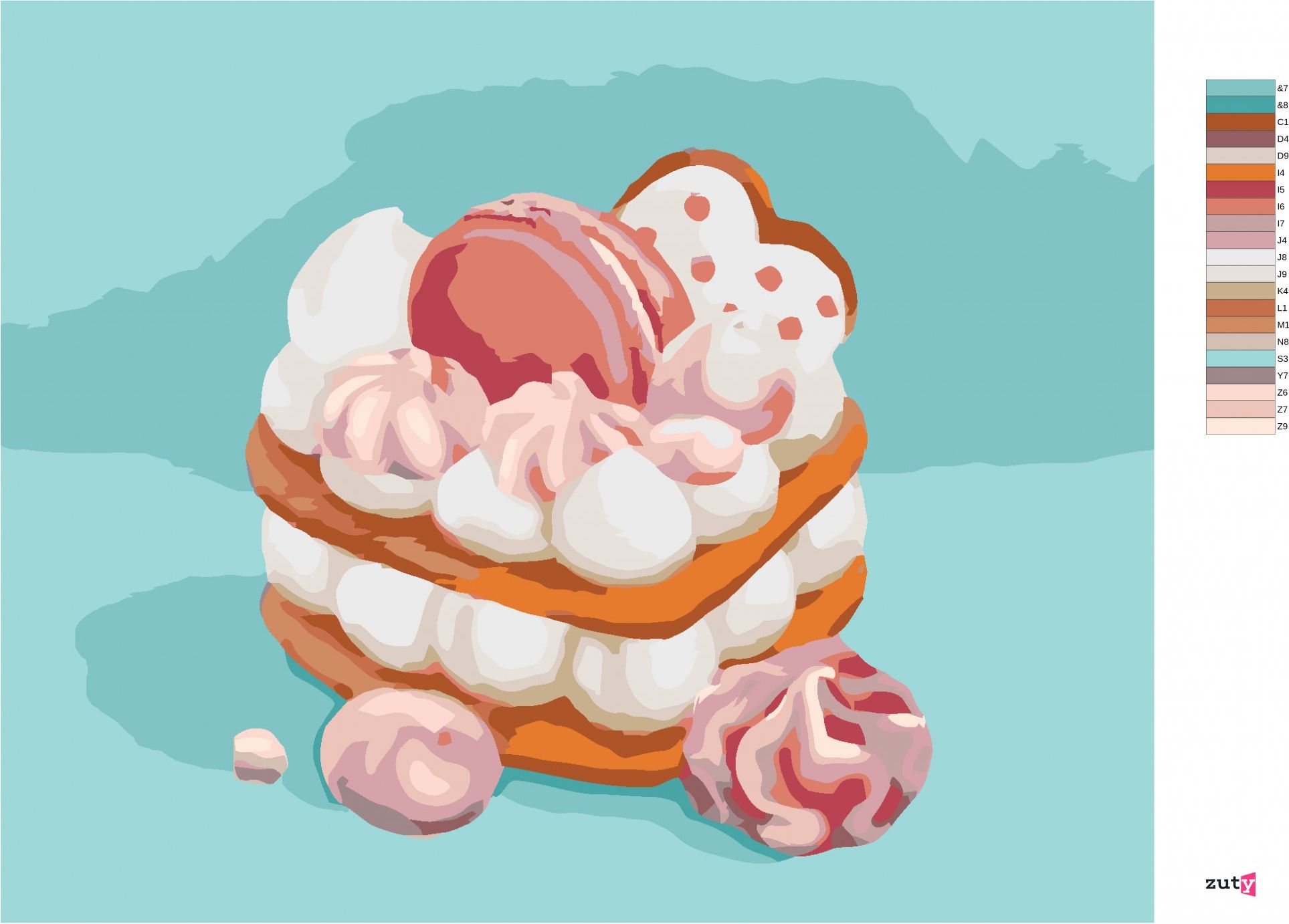 zuty Malování podle čísel - ZÁKUSEK S MARSHMALLOW (MYROSLAVA VOLOSCHUK) - Rozměr: 40x50 cm, Rámování: Varianta: vypnuté plátno na rám - obrázek 9