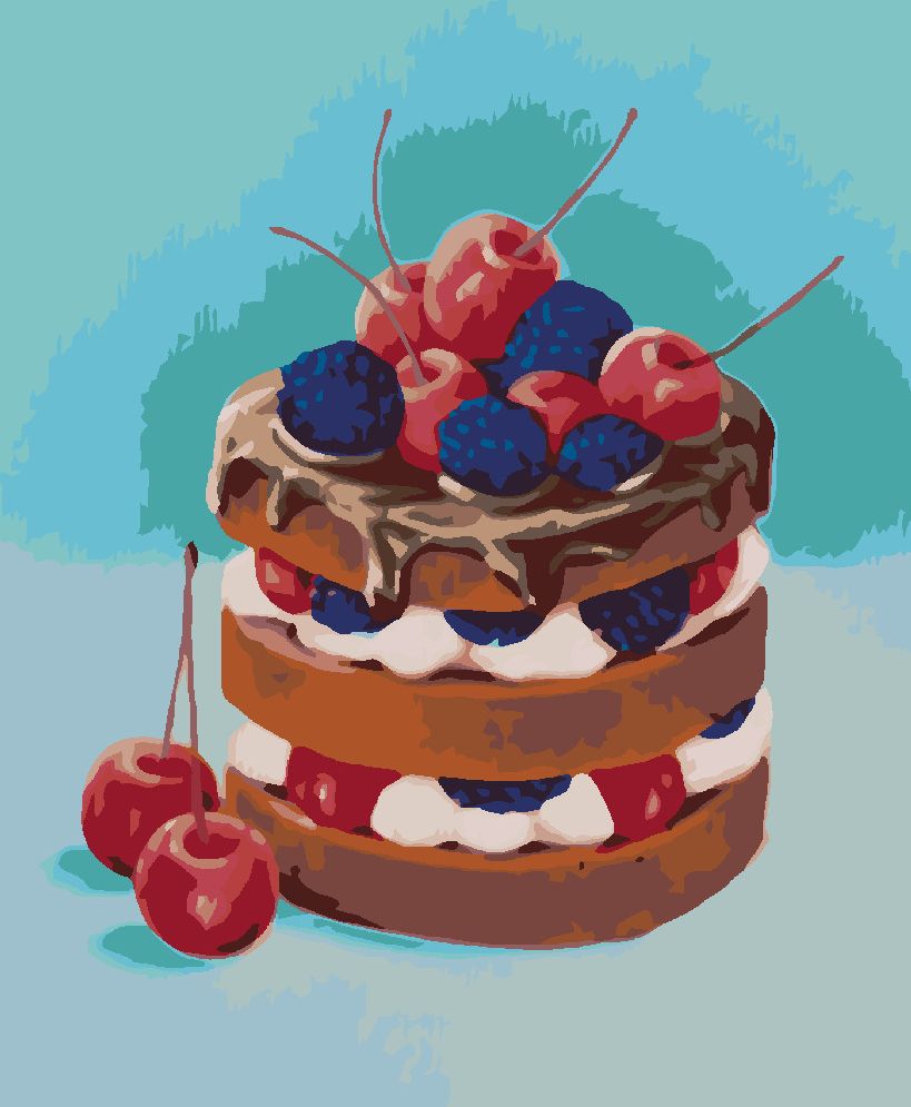 zuty Malování podle čísel - DORT S ČOKOLÁDOU A OVOCEM (MYROSLAVA VOLOSCHUK) - Rozměr: 40x50 cm, Rámování: Varianta: vypnuté plátno na rám - obrázek 9