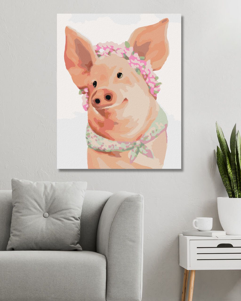 zuty Malování podle čísel - PRASÁTKO (MYROSLAVA VOLOSCHUK) - Rozměr: 40x50 cm, Rámování: Varianta: vypnuté plátno na rám - obrázek 8