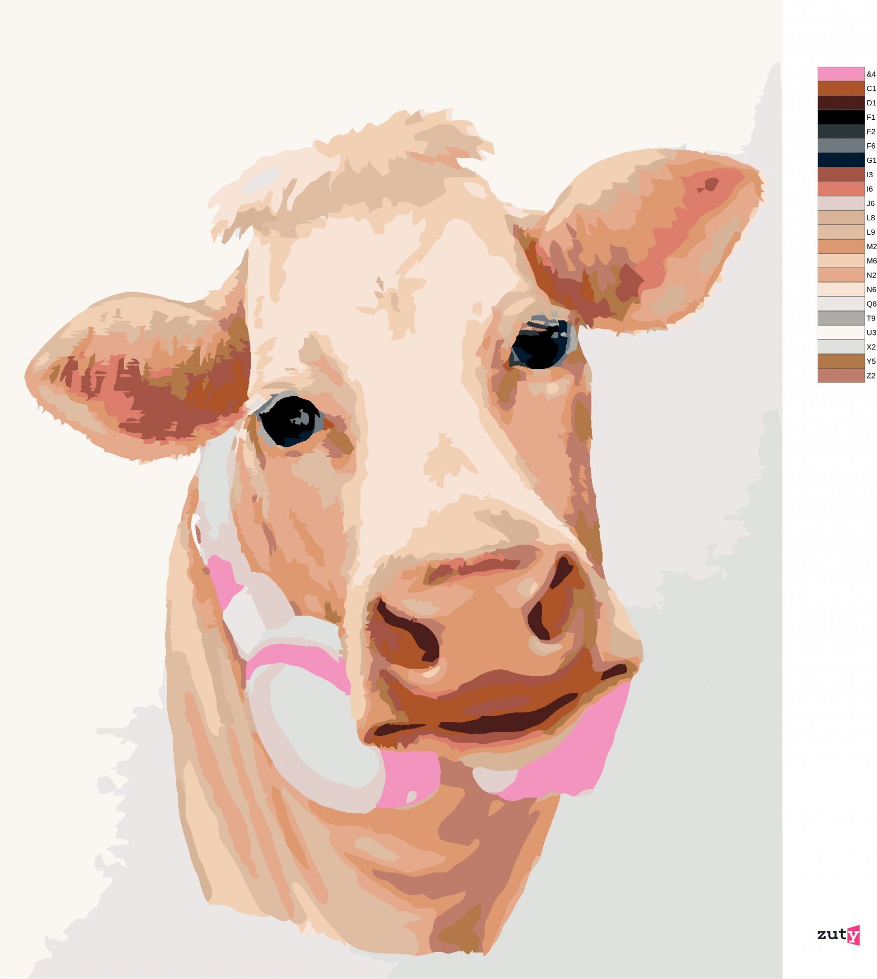 zuty Malování podle čísel - KRÁVA SE SLUCHÁTKY (MYROSLAVA VOLOSCHUK) - Rozměr: 40x50 cm, Rámování: Varianta: vypnuté plátno na rám - obrázek 10
