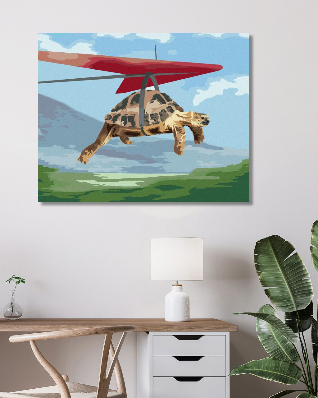 zuty Malování podle čísel - ŽELVA NA ROGALU - Rozměr: 40x50 cm, Rámování: Varianta: vypnuté plátno na rám - obrázek 7