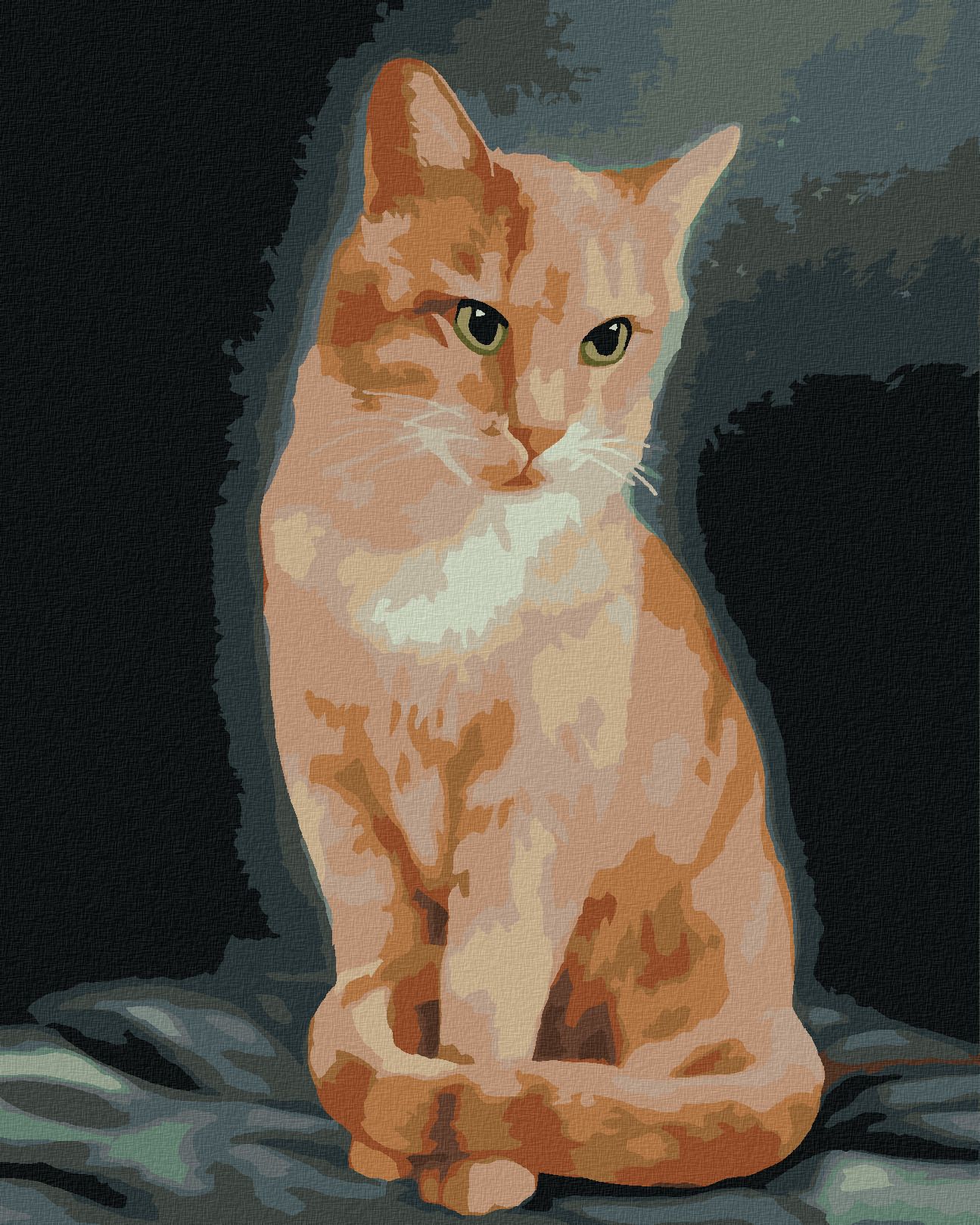 zuty Malování podle čísel - ZRZAVÝ KOCOUR (MYROSLAVA VOLOSCHUK) - Rozměr: 40x50 cm, Rámování: Varianta: vypnuté plátno na rám - obrázek 1