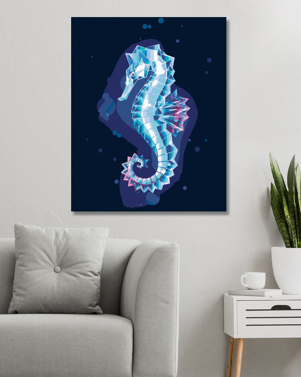 zuty Malování podle čísel - LEDOVÝ MOŘSKÝ KONÍK - Rozměr: 40x50 cm, Rámování: Varianta: vypnuté plátno na rám - obrázek 2