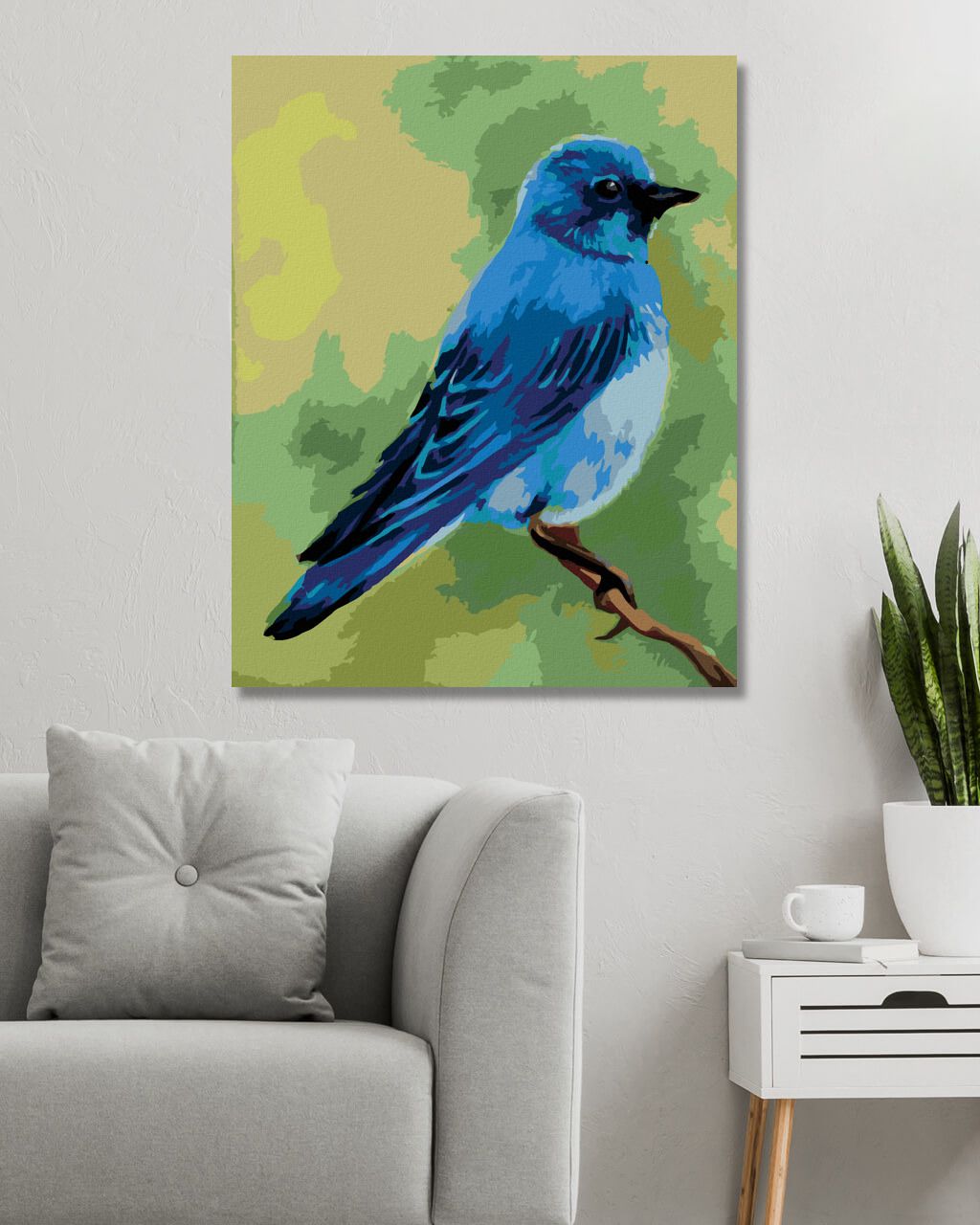 zuty Malování podle čísel - MODRÝ PTÁČEK 2 (MYROSLAVA VOLOSCHUK) - Rozměr: 40x50 cm, Rámování: Varianta: bez rámu a bez vypnutí plátna - obrázek 7