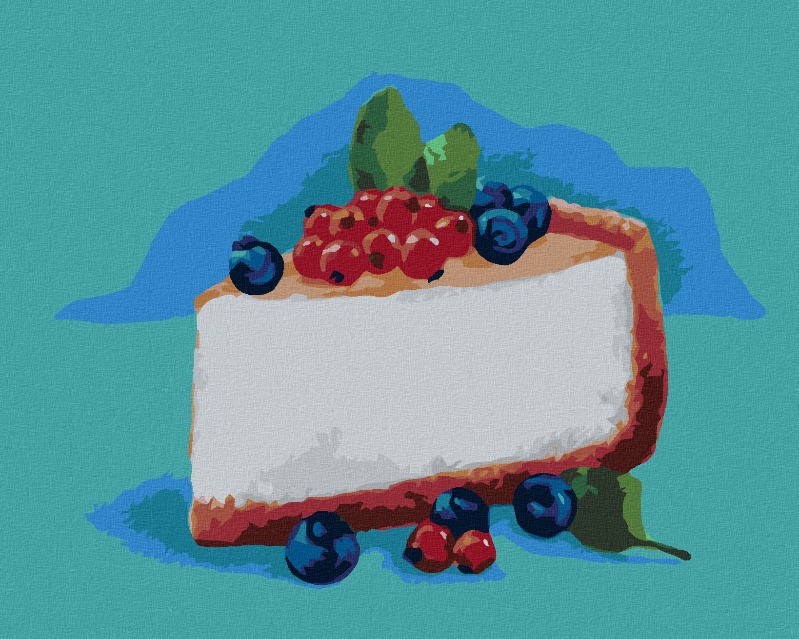 zuty Malování podle čísel - CHEESECAKE (MYROSLAVA VOLOSCHUK) - Rozměr: 40x50 cm, Rámování: Varianta: vypnuté plátno na rám - obrázek 1