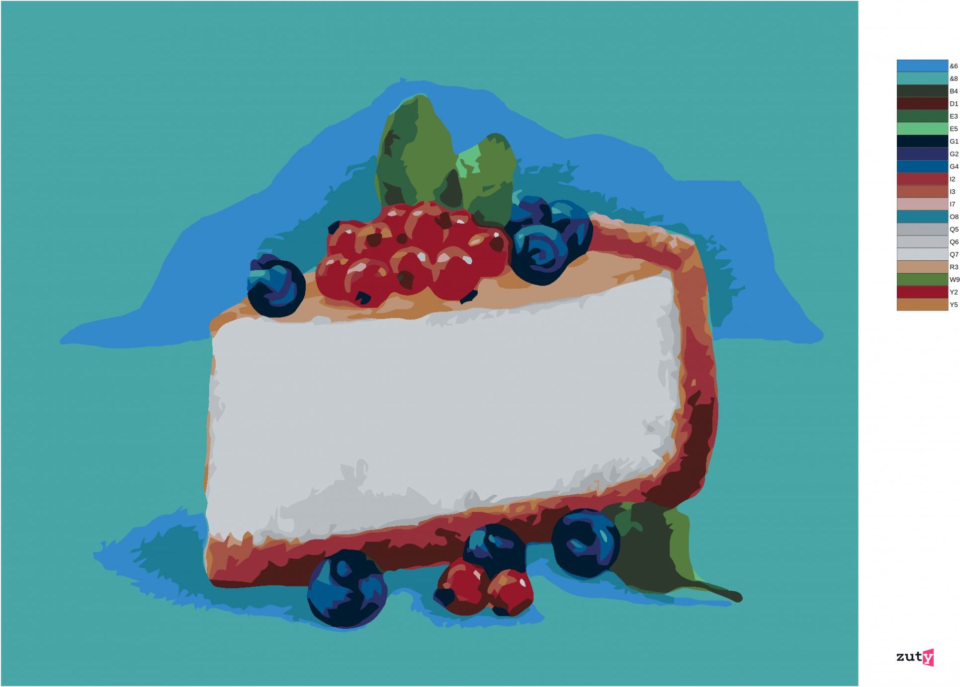 zuty Malování podle čísel - CHEESECAKE (MYROSLAVA VOLOSCHUK) - Rozměr: 40x50 cm, Rámování: Varianta: vypnuté plátno na rám - obrázek 4