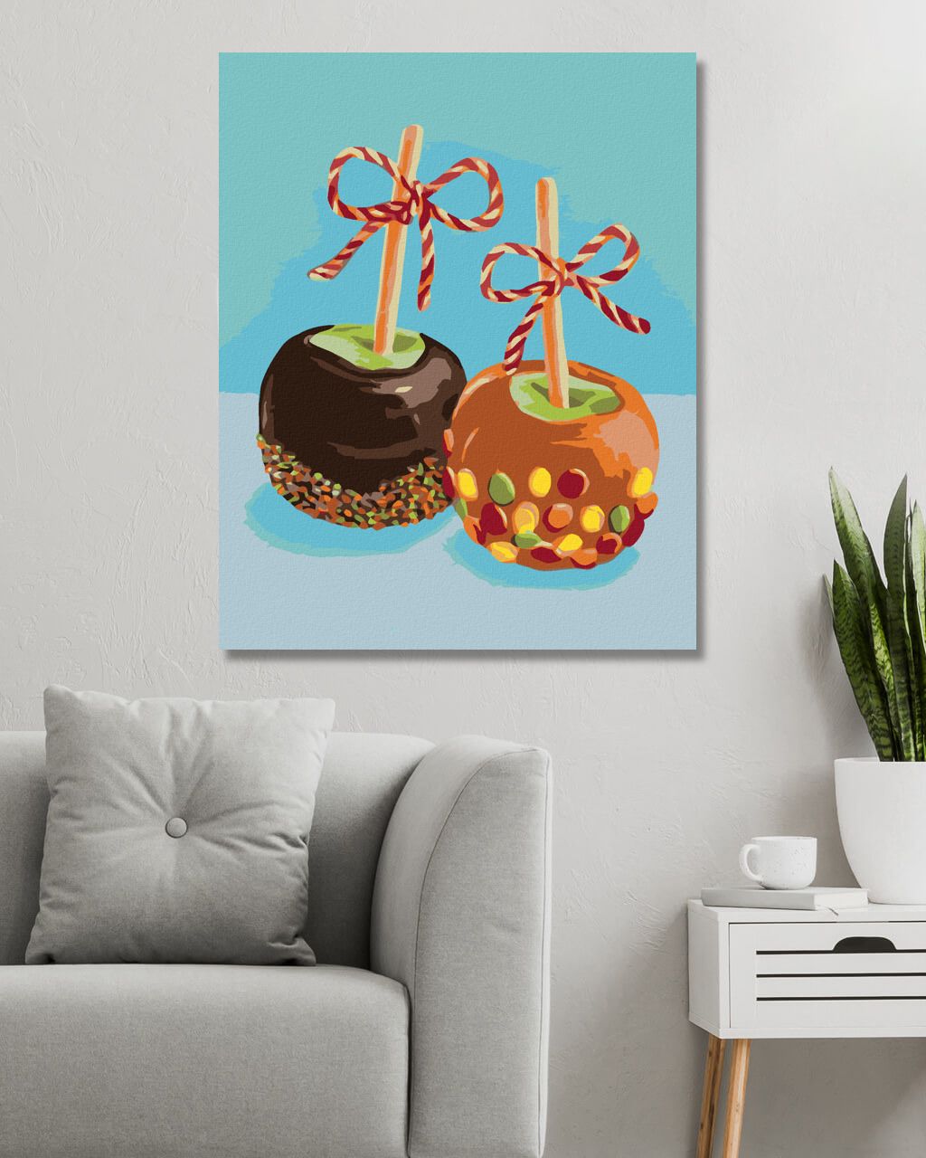 zuty Malování podle čísel - JABLKO V ČOKOLÁDĚ A KARAMELU (MYROSLAVA VOLOSCHUK) - Rozměr: 40x50 cm, Rámování: Varianta: vypnuté plátno na rám - obrázek 9