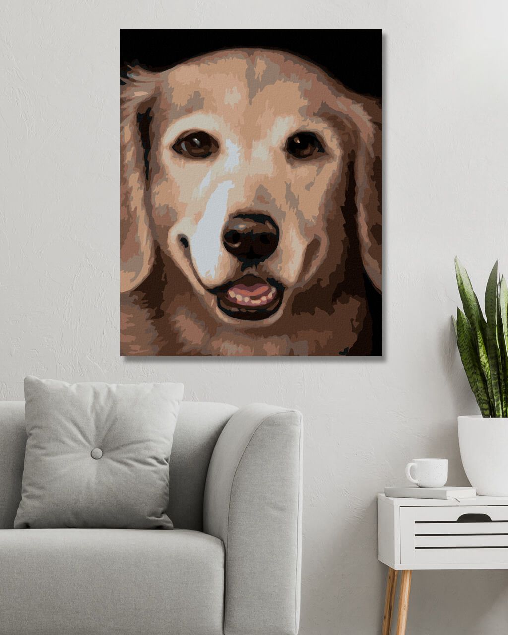 zuty Malování podle čísel - ZLATÝ RETRÍVR 2 (MYROSLAVA VOLOSCHUK) - Rozměr: 40x50 cm, Rámování: Varianta: vypnuté plátno na rám - obrázek 8