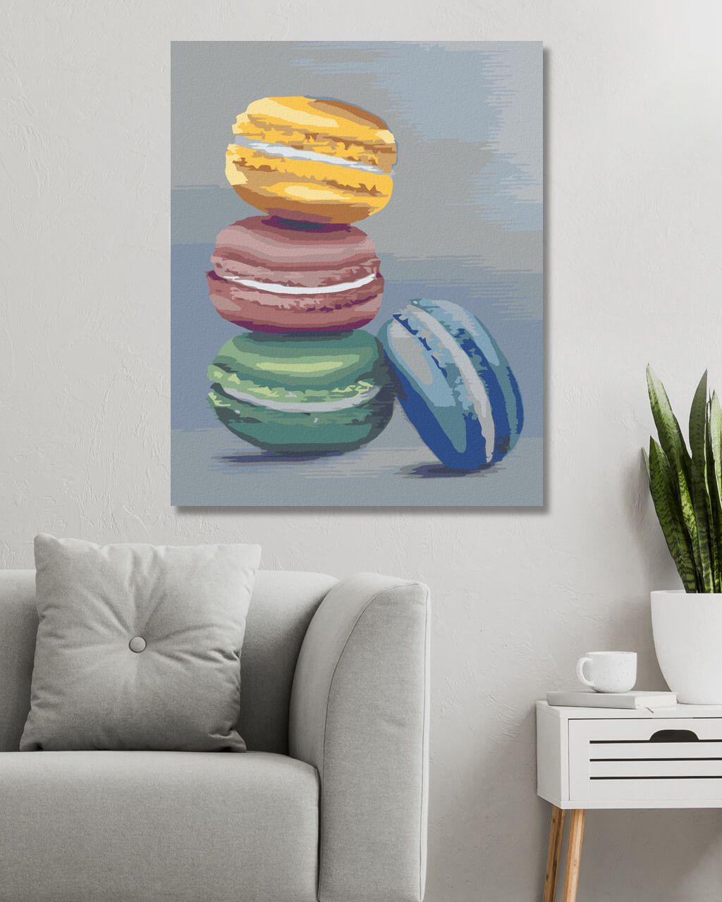 zuty Malování podle čísel - MAKRONKY (MYROSLAVA VOLOSCHUK) - Rozměr: 40x50 cm, Rámování: Varianta: vypnuté plátno na rám - obrázek 6