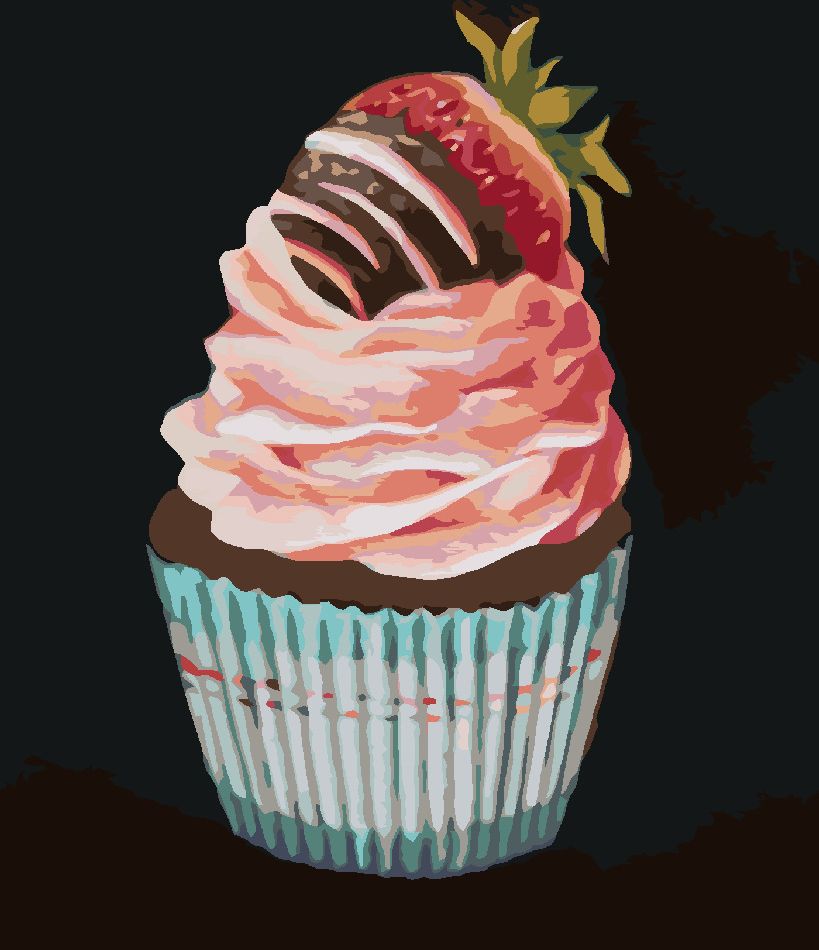zuty Malování podle čísel - CUPCAKE S JAHODOU (MYROSLAVA VOLOSCHUK) - Rozměr: 40x50 cm, Rámování: Varianta: vypnuté plátno na rám - obrázek 6