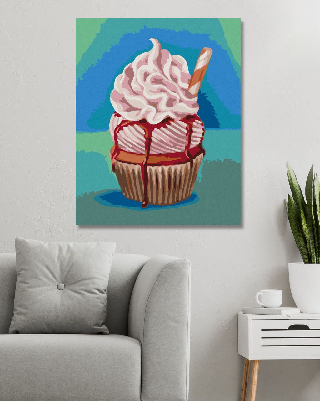 zuty Malování podle čísel - CUPCAKE SE ŠLEHAČKOU (MYROSLAVA VOLOSCHUK) - Rozměr: 40x50 cm, Rámování: Varianta: vypnuté plátno na rám - obrázek 7