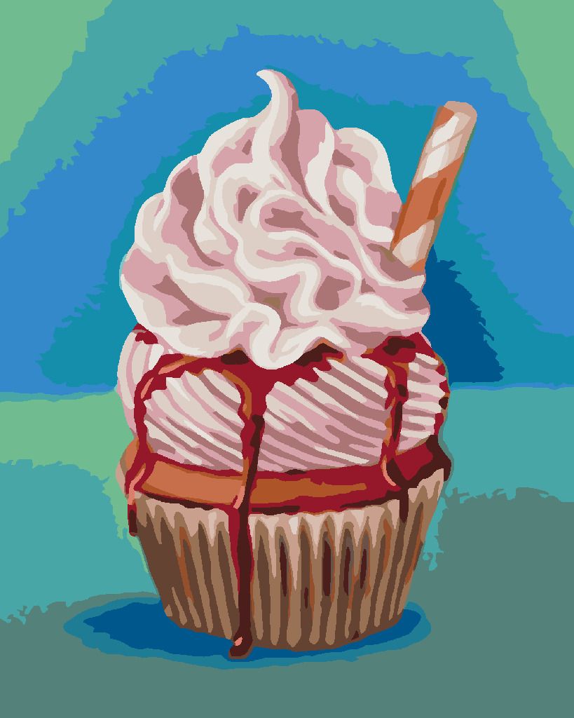 zuty Malování podle čísel - CUPCAKE SE ŠLEHAČKOU (MYROSLAVA VOLOSCHUK) - Rozměr: 40x50 cm, Rámování: Varianta: vypnuté plátno na rám - obrázek 9