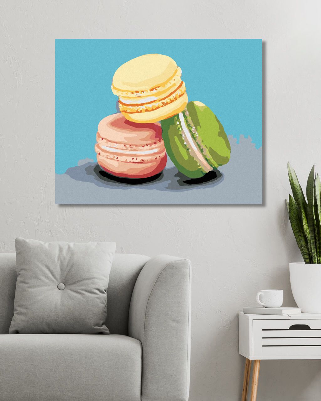 zuty Malování podle čísel - BAREVNÉ MAKRONKY (MYROSLAVA VOLOSCHUK) - Rozměr: 40x50 cm, Rámování: Varianta: vypnuté plátno na rám - obrázek 7