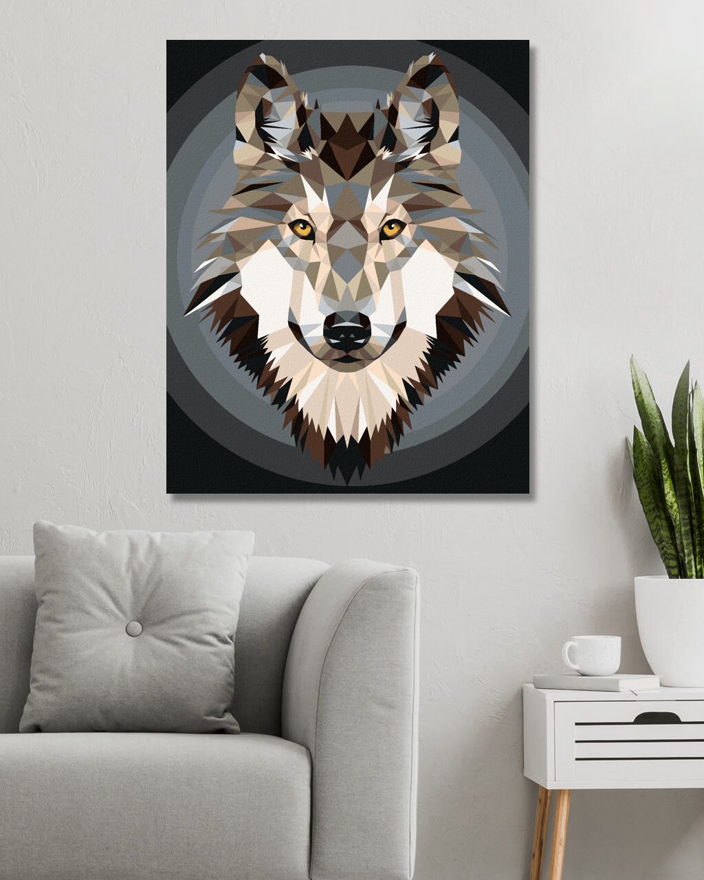 zuty Malování podle čísel - POLYGONOVÝ VLK - Rozměr: 40x50 cm, Rámování: Varianta: vypnuté plátno na rám - obrázek 5