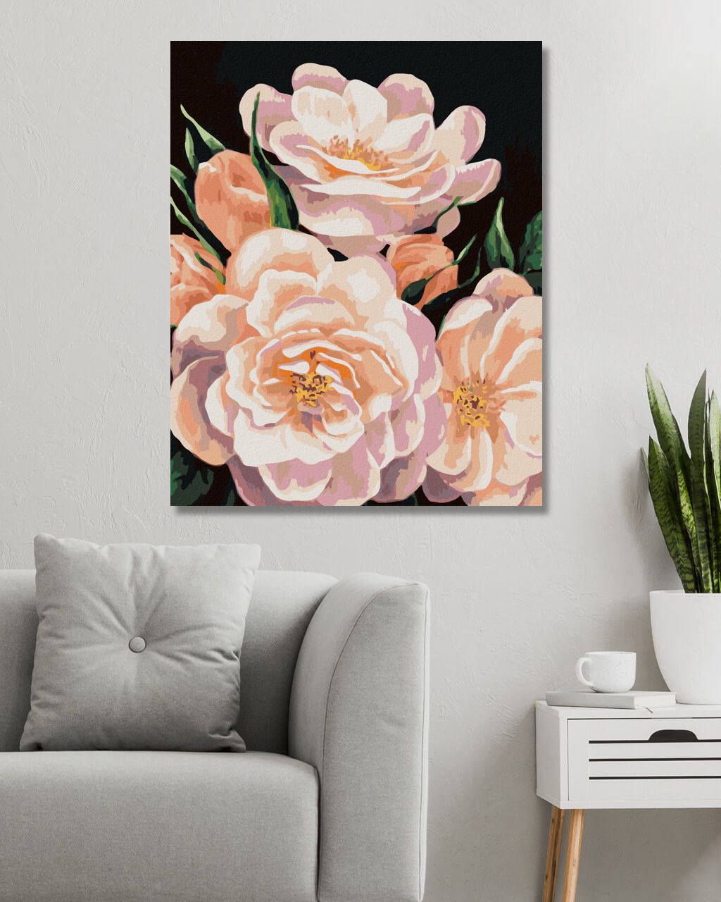 zuty Malování podle čísel - KYTICE PIVONĚK (MYROSLAVA VOLOSCHUK) - Rozměr: 40x50 cm, Rámování: Varianta: vypnuté plátno na rám - obrázek 9