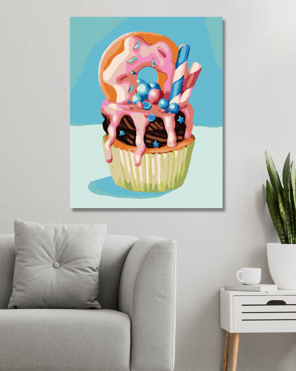 zuty Malování podle čísel - CUPCAKE S DONUTEM (MYROSLAVA VOLOSCHUK) - Rozměr: 40x50 cm, Rámování: Varianta: bez rámu a bez vypnutí plátna - obrázek 10
