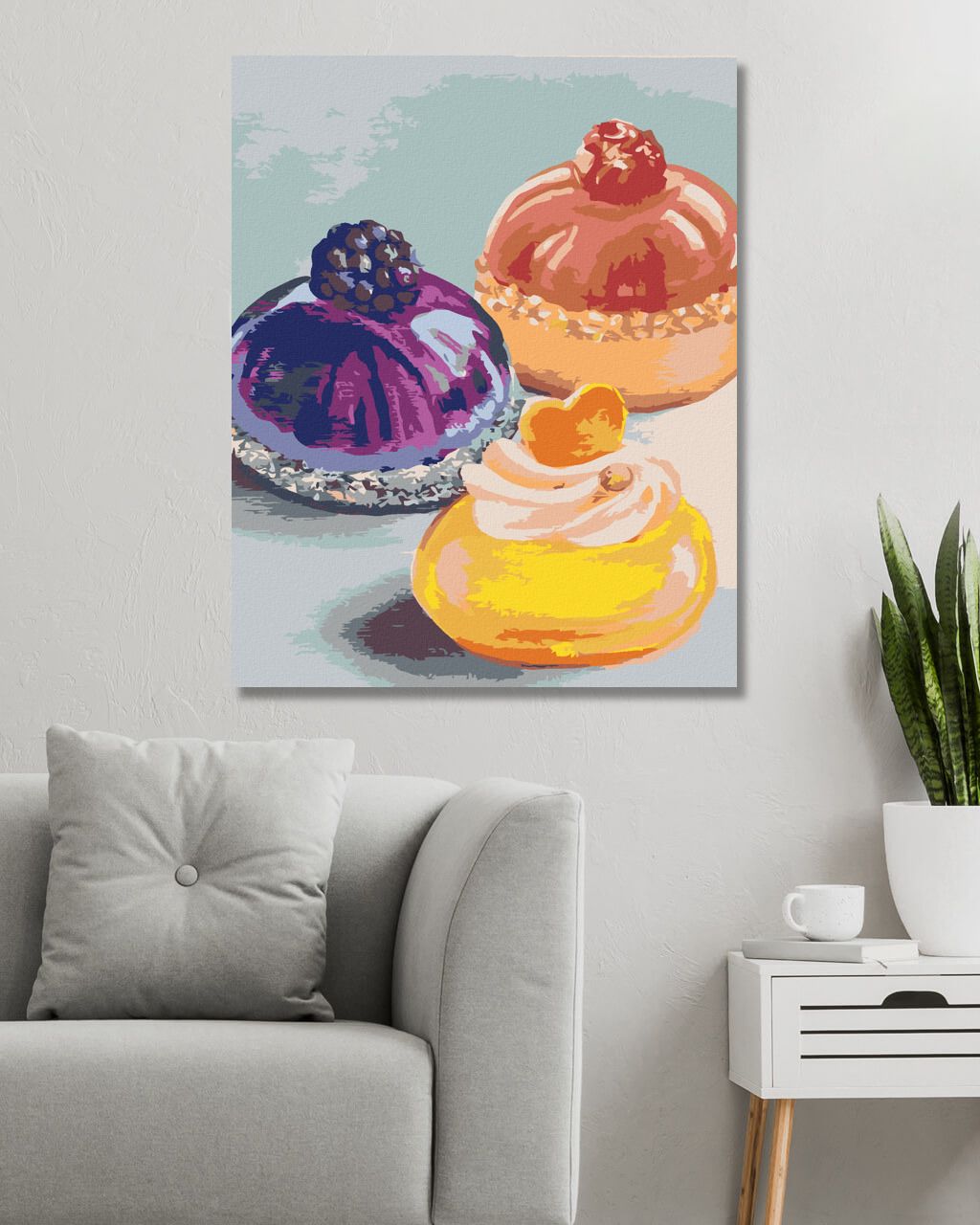 zuty Malování podle čísel - ZÁKUSKY (MYROSLAVA VOLOSCHUK) - Rozměr: 40x50 cm, Rámování: Varianta: bez rámu a bez vypnutí plátna - obrázek 2