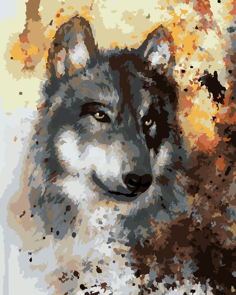 zuty Malování podle čísel - VLK NA HNĚDÉM POZADÍ - Rozměr: 40x50 cm, Rámování: Varianta: vypnuté plátno na rám - obrázek 7