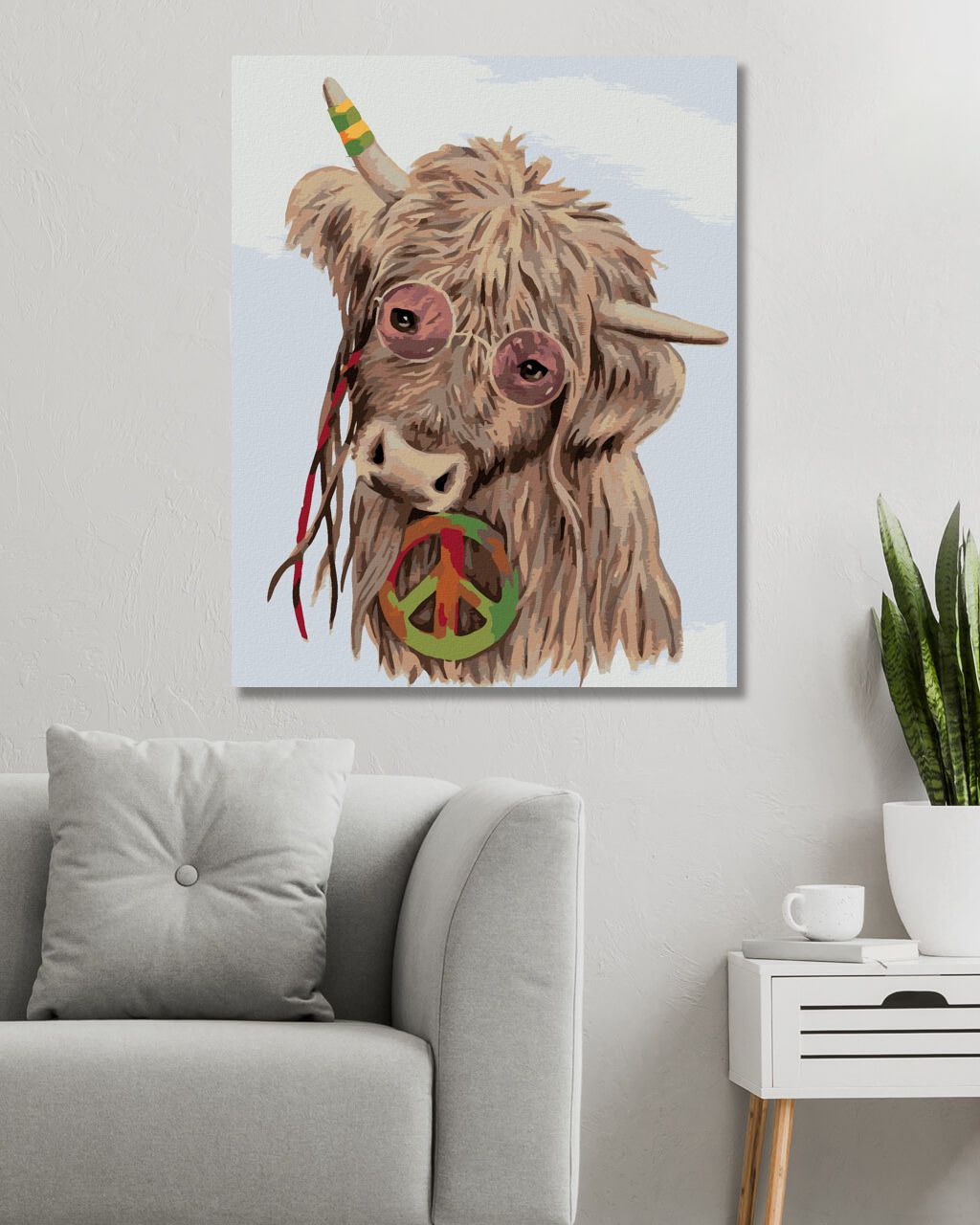 zuty Malování podle čísel - HIPPIE KRÁVA (MYROSLAVA VOLOSCHUK) - Rozměr: 40x50 cm, Rámování: Varianta: bez rámu a bez vypnutí plátna - obrázek 10