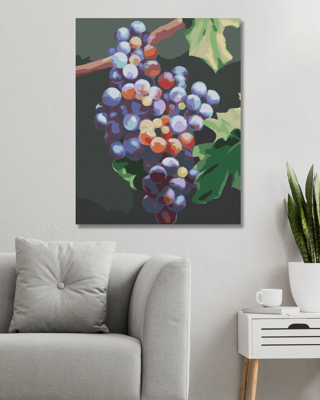 zuty Malování podle čísel - MODRÉ HROZNO (MYROSLAVA VOLOSCHUK) - Rozměr: 40x50 cm, Rámování: Varianta: vypnuté plátno na rám - obrázek 9