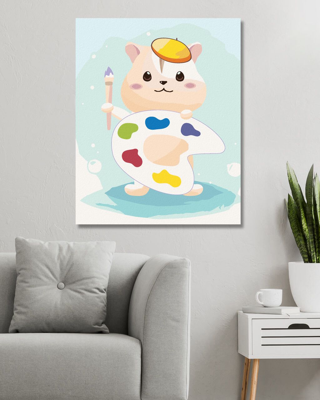 zuty Malování podle čísel - KŘEČEK S PALETOU BAREV - Rozměr: 40x50 cm, Rámování: Varianta: vypnuté plátno na rám - obrázek 6
