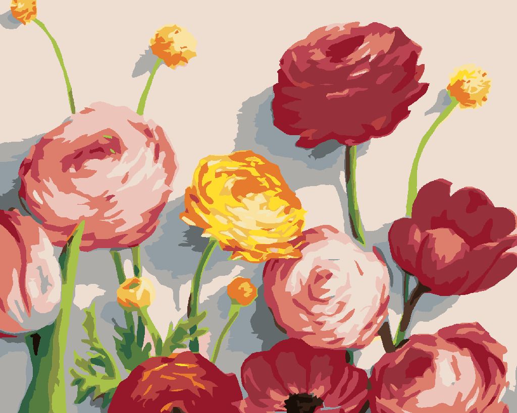 zuty Malování podle čísel - PIVOŇKY A TULIPÁNY (MYROSLAVA VOLOSCHUK) - Rozměr: 40x50 cm, Rámování: Varianta: vypnuté plátno na rám - obrázek 4
