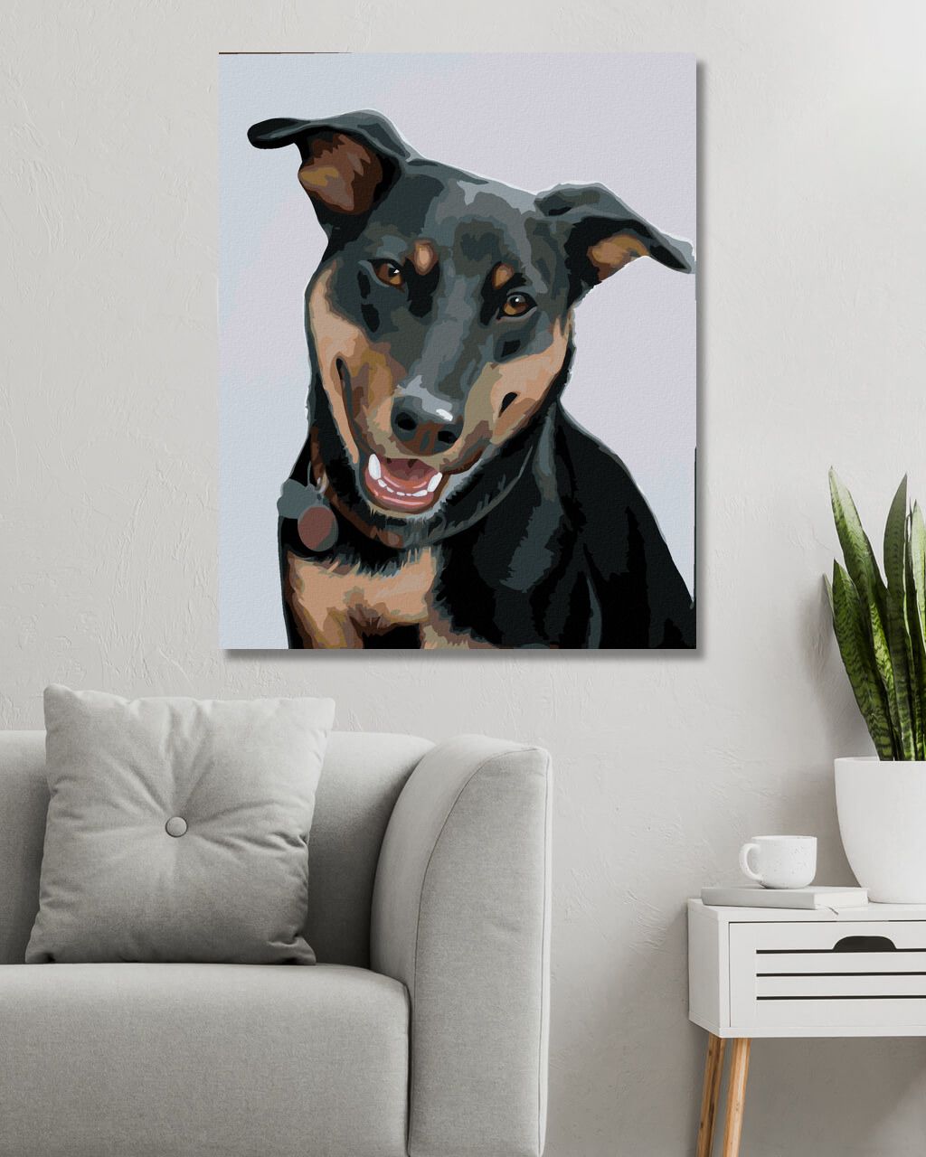 zuty Malování podle čísel - ROTVAJLER 2 (MYROSLAVA VOLOSCHUK) - Rozměr: 40x50 cm, Rámování: Varianta: bez rámu a bez vypnutí plátna - obrázek 6