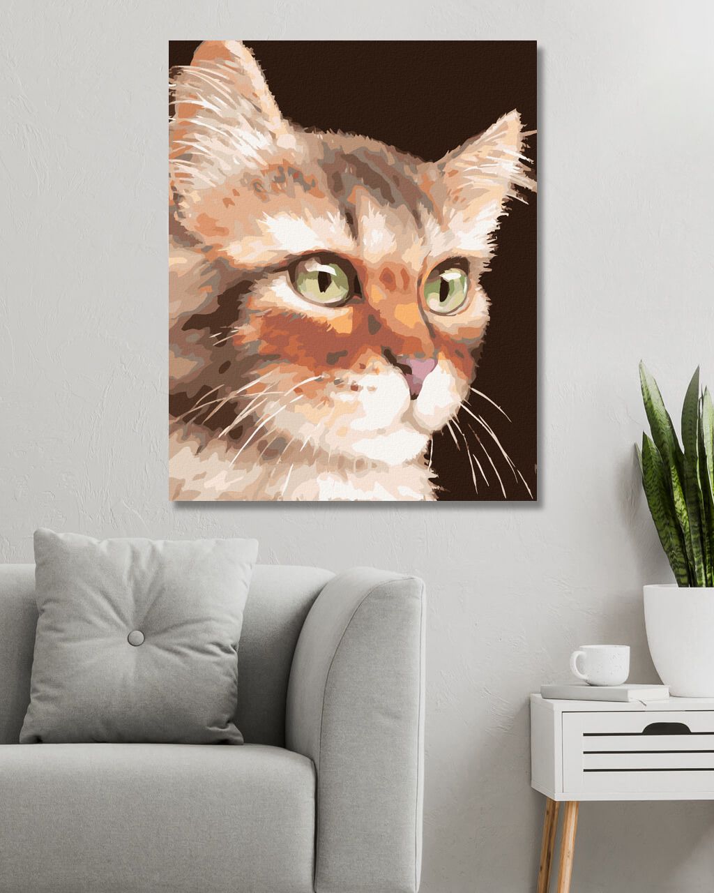 zuty Malování podle čísel - KOČKA (MYROSLAVA VOLOSCHUK) - Rozměr: 40x50 cm, Rámování: Varianta: bez rámu a bez vypnutí plátna - obrázek 6