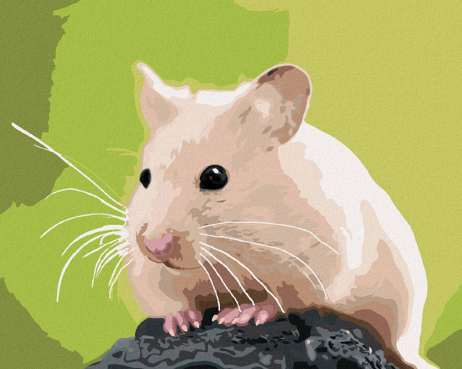 zuty Malování podle čísel - ZLATÝ KŘEČEK NA KAMENI - Rozměr: 40x50 cm, Rámování: Varianta: bez rámu a bez vypnutí plátna - obrázek 1