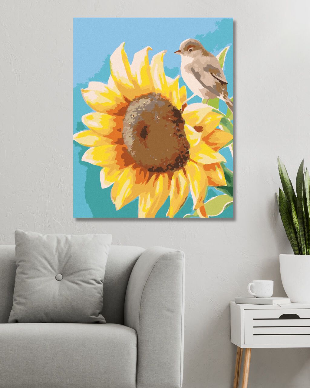 zuty Malování podle čísel - SLUNEČNICE (MYROSLAVA VOLOSCHUK) - Rozměr: 40x50 cm, Rámování: Varianta: vypnuté plátno na rám - obrázek 2