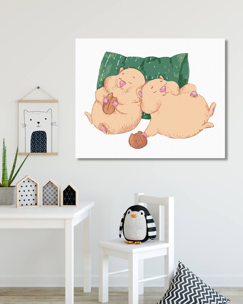 zuty Malování podle čísel - SPÍCÍ KŘEČCI - Rozměr: 40x50 cm, Rámování: Varianta: bez rámu a bez vypnutí plátna - obrázek 7