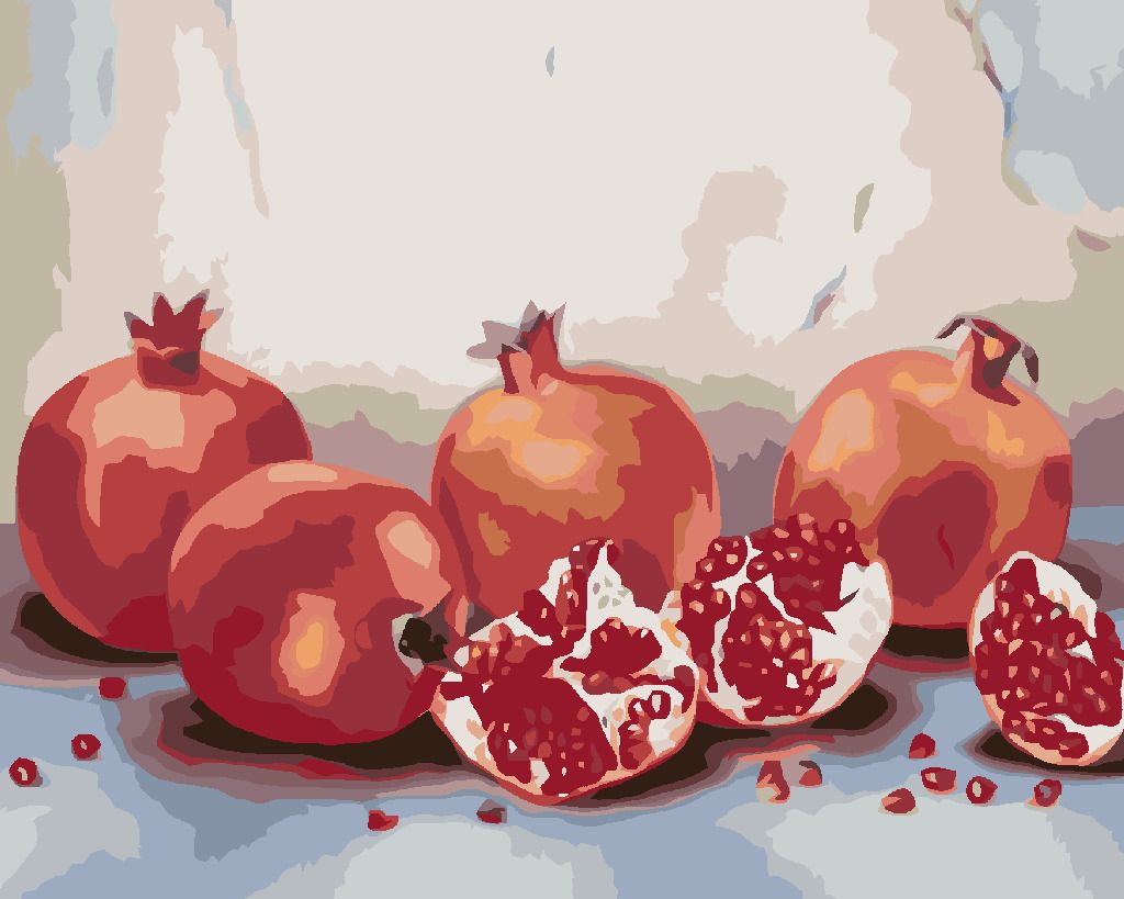 zuty Malování podle čísel - GRANÁTOVÉ JABLKO (MYROSLAVA VOLOSCHUK) - Rozměr: 40x50 cm, Rámování: Varianta: bez rámu a bez vypnutí plátna - obrázek 5