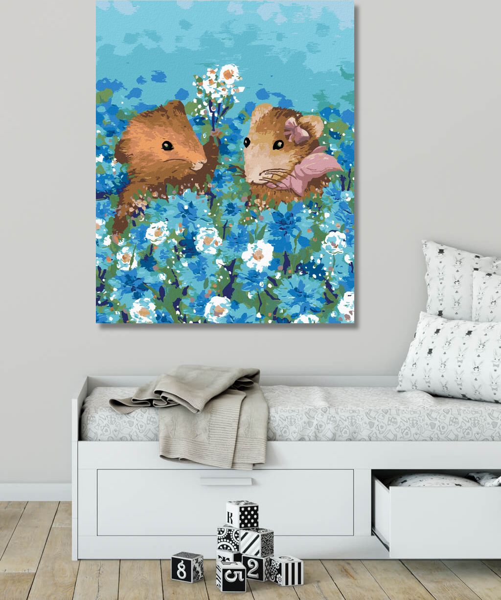 zuty Malování podle čísel - PÁR KŘEČKŮ V POLI - Rozměr: 40x50 cm, Rámování: Varianta: vypnuté plátno na rám - obrázek 6